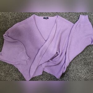 NWOT cross front purple sweater